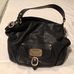 Black leather Michael Kors hobo bag